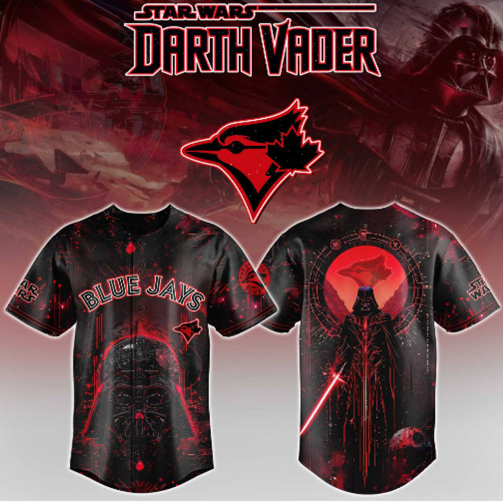 Toronto Blue Jays X Star Wars Darth Vader Baseball Jersey Blue Jays Merch Fan Apparel 2026 - Loomnari
