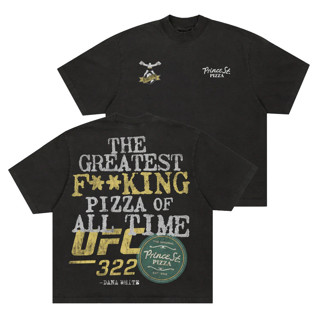 Prince St Pizza Merch 2026 UFC X Prince St Pizza UFC 322 Collab T-Shirt UFC Merch Fan Gifts - Loomnari