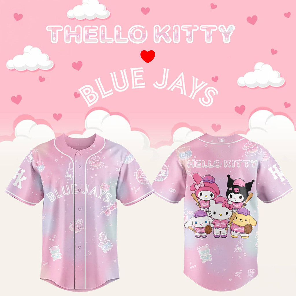 Toronto Blue Jays X Hello Kitty Theme Nights Baseball Jersey Blue Jays Merch Gifts For Fans - Loomnari
