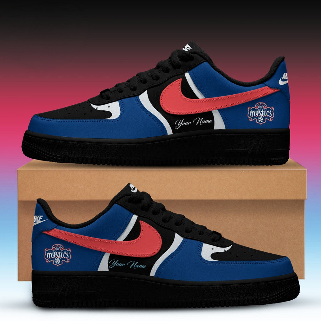 Personalized Washington Mystics WNBA X Back 2 Black Shoes Sneakers Washington Mystics Merch - Loomnari