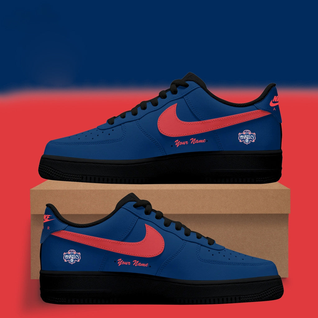 Personalized Washington Mystics WNBA X Back 2 Black Sneakers Washington Mystics Merch Fan Gifts - Loomnari