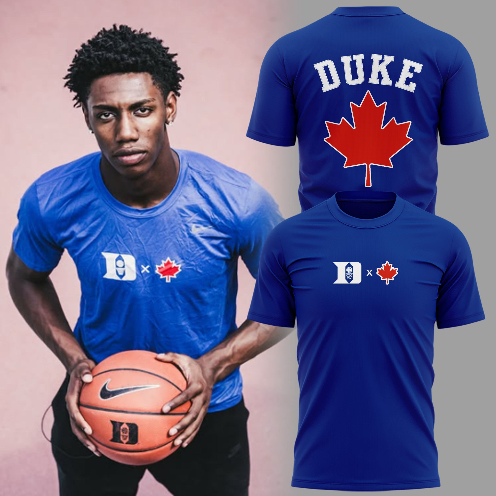 Duke Blue Devils X Canada Blue T-Shirt Duke Blue Devils Merch Birthday Gift Ideas For Him - Loomnari