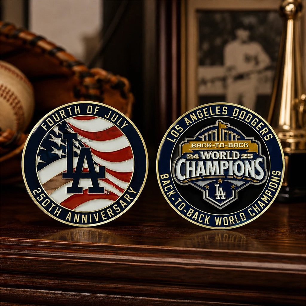 Los Angeles Dodgers America 250Th Anniversary 2026 Coin LA Dodgers Merch Patriotic Gifts - Loomnari