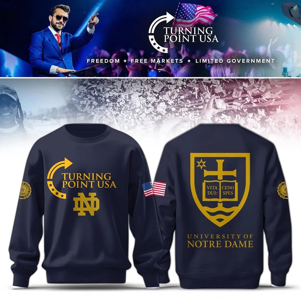 Notre Dame Campus Freedom X Turning Point USA Sweatshirt Turning Point Merch Gift For Him - Loomnari