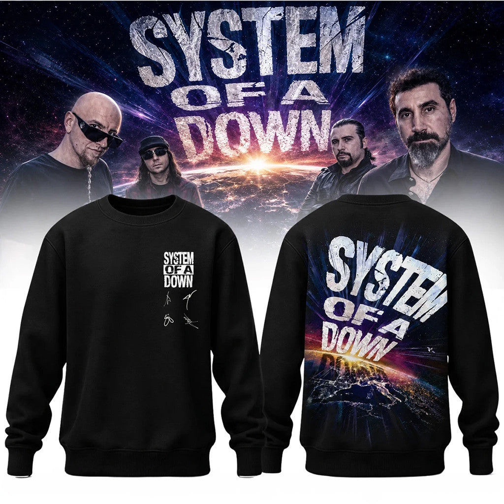 System Of A Down Merch 2026 System Of A Down Signed Sweatshirt Gifts For Heavy Metal Band Fans - Loomnari
