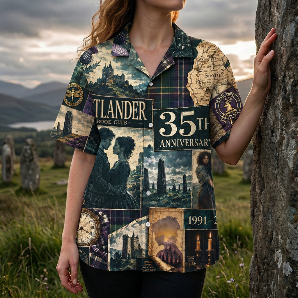Outlander 35th Anniversary Hawaiian Shirt Time Traveling Aloha Shirt 2026 Gift For Book Lovers - Loomnari