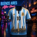 Argentina National Football Team Buenos Aires Skyline After Hours Football Jersey Messi Merch - Loomnari