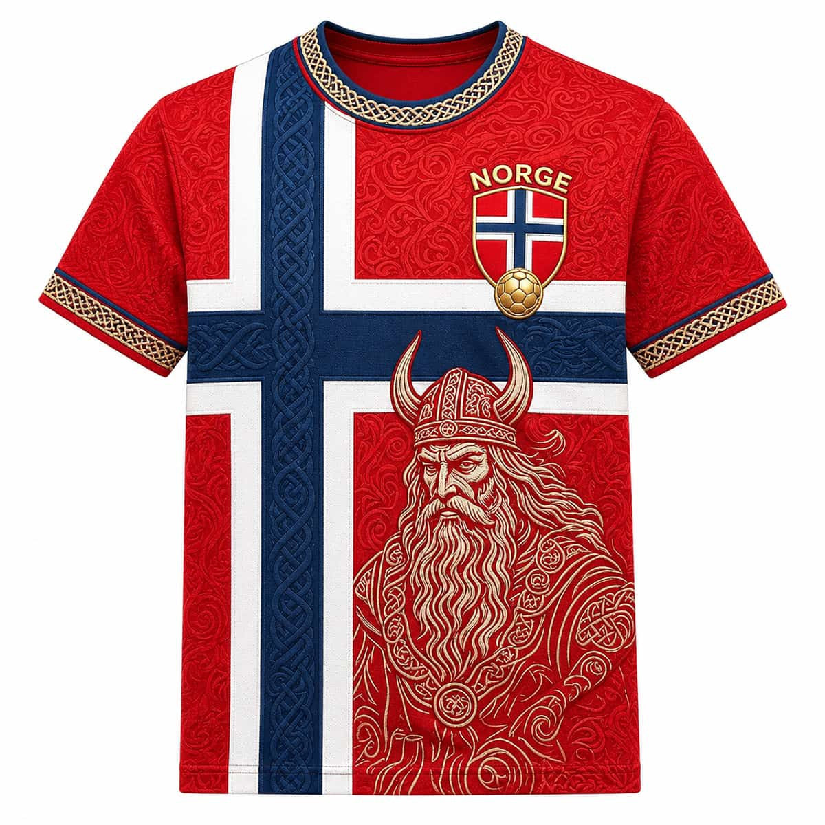 2026 Norway Norge Football Viking Warrior T-Shirt Norway Football Merch Gift For Fans - Loomnari