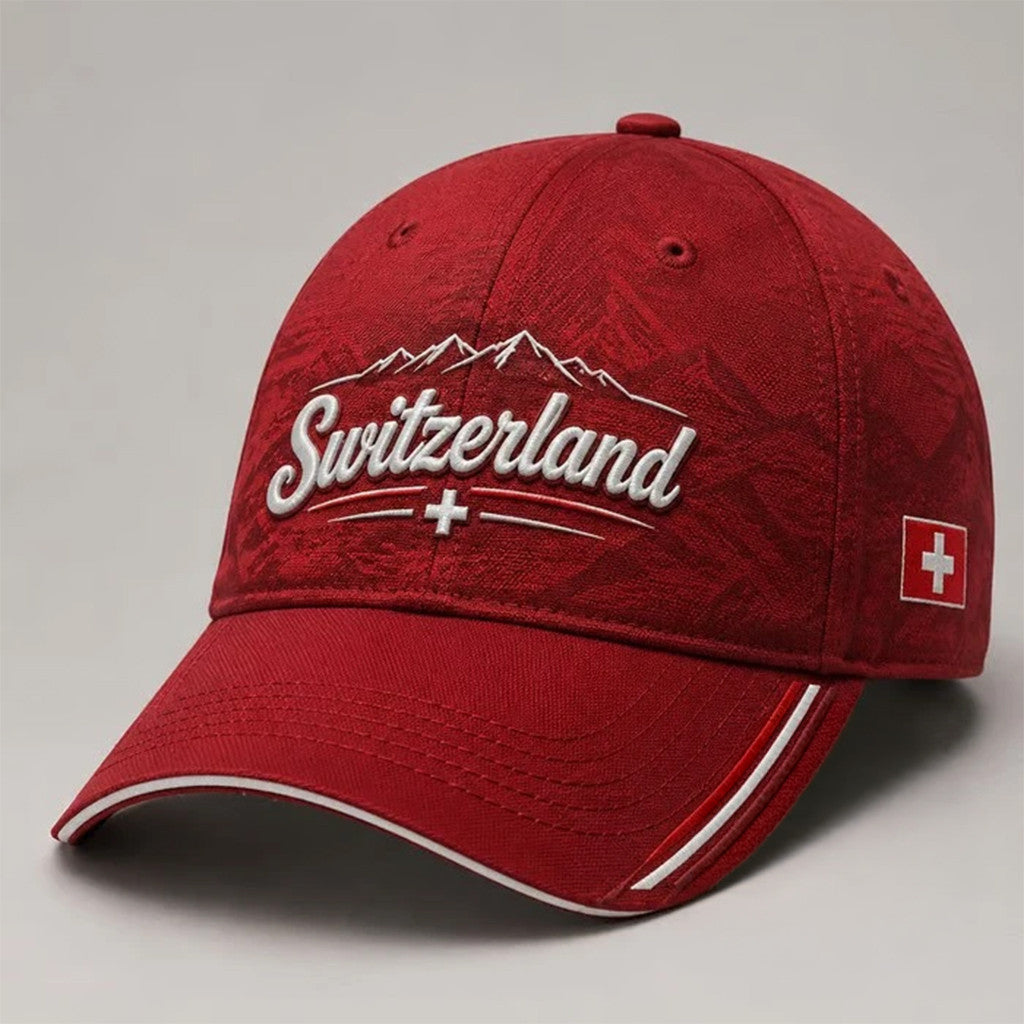 Switzerland World Cup 2026 Merch Switzerland Mountain Flag Hat Embroidered Gift For Fans - Loomnari