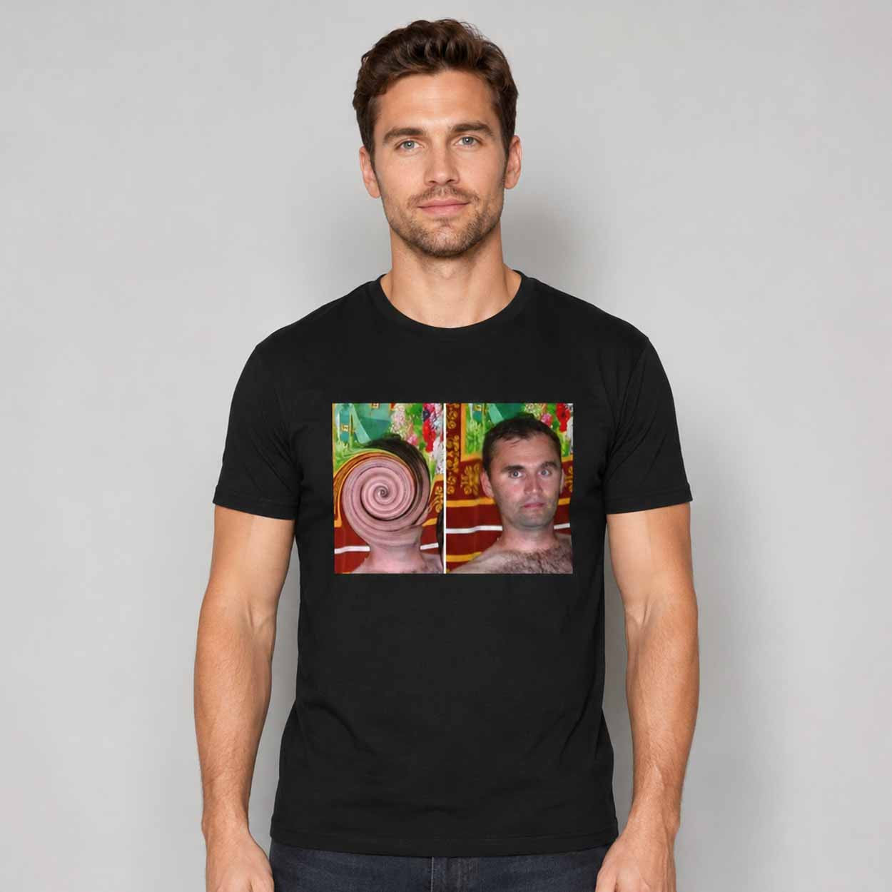 Swirly Kirk Merch Swirly Kirk Abstract Trippy Portrait T-Shirt Birthday Gift Ideas For Him - Loomnari