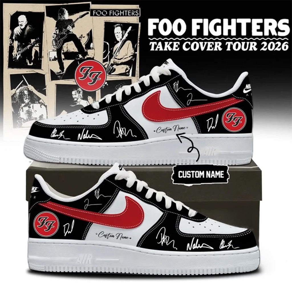 Custom Foo Fighters Take Cover Tour 2026 Shoes Sneakers Signature Foo Fighters Merch Fan Gifts - Loomnari