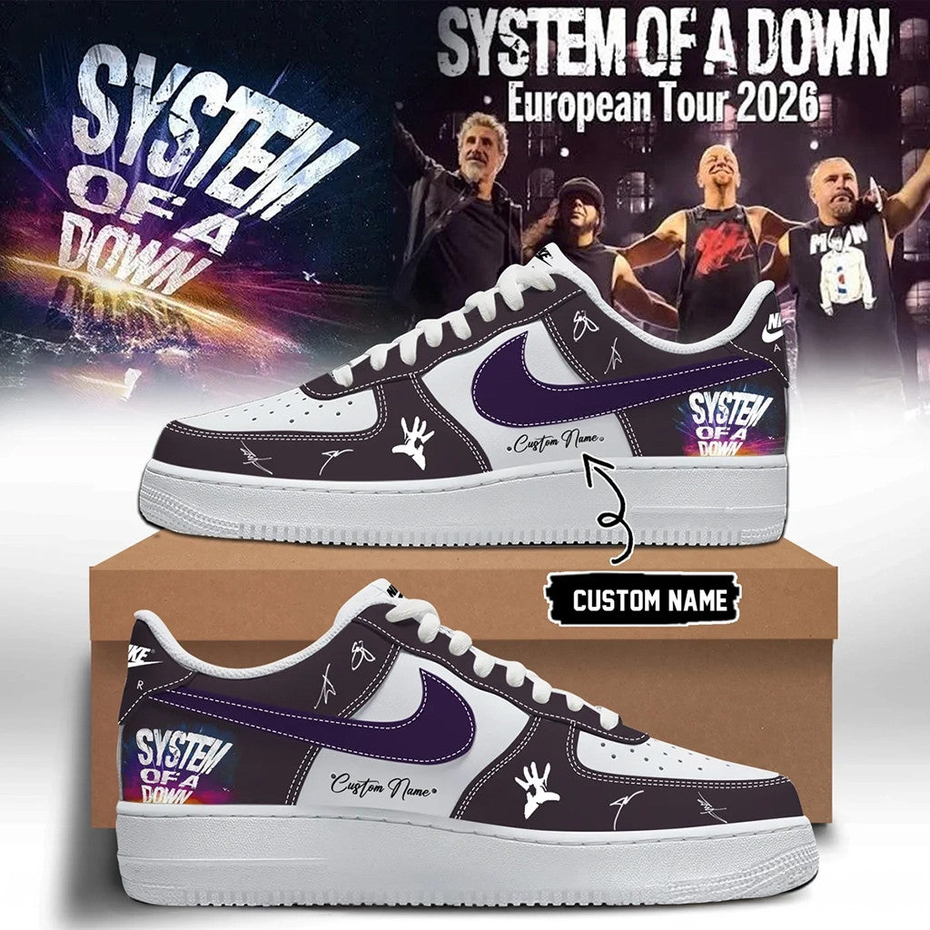 Custom System Of A Down 2026 European Tour Signature Shoes Sneakers SOAD Merch Gift For Fans - Loomnari