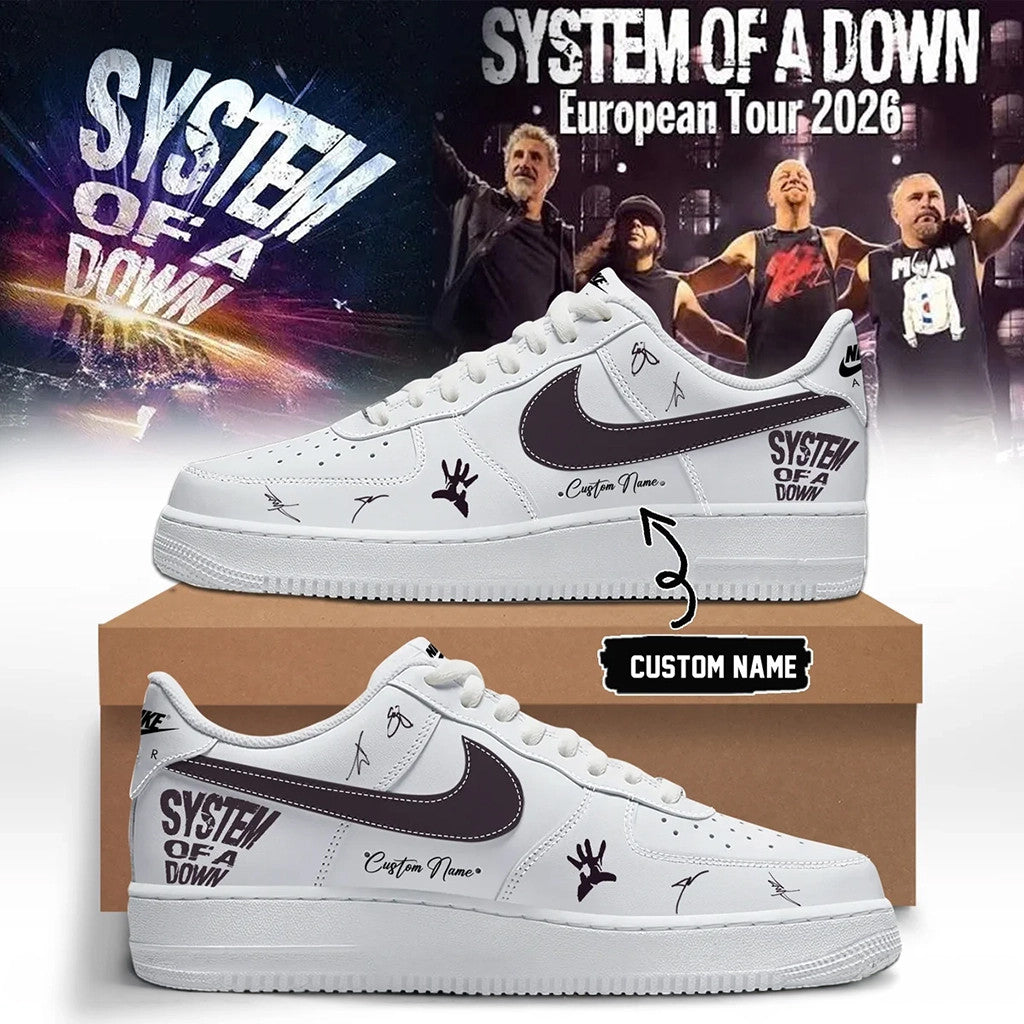 Customized System Of A Down 2026 Tour Signature Sneakers Music Fan Shoes SOAD Band Merch - Loomnari
