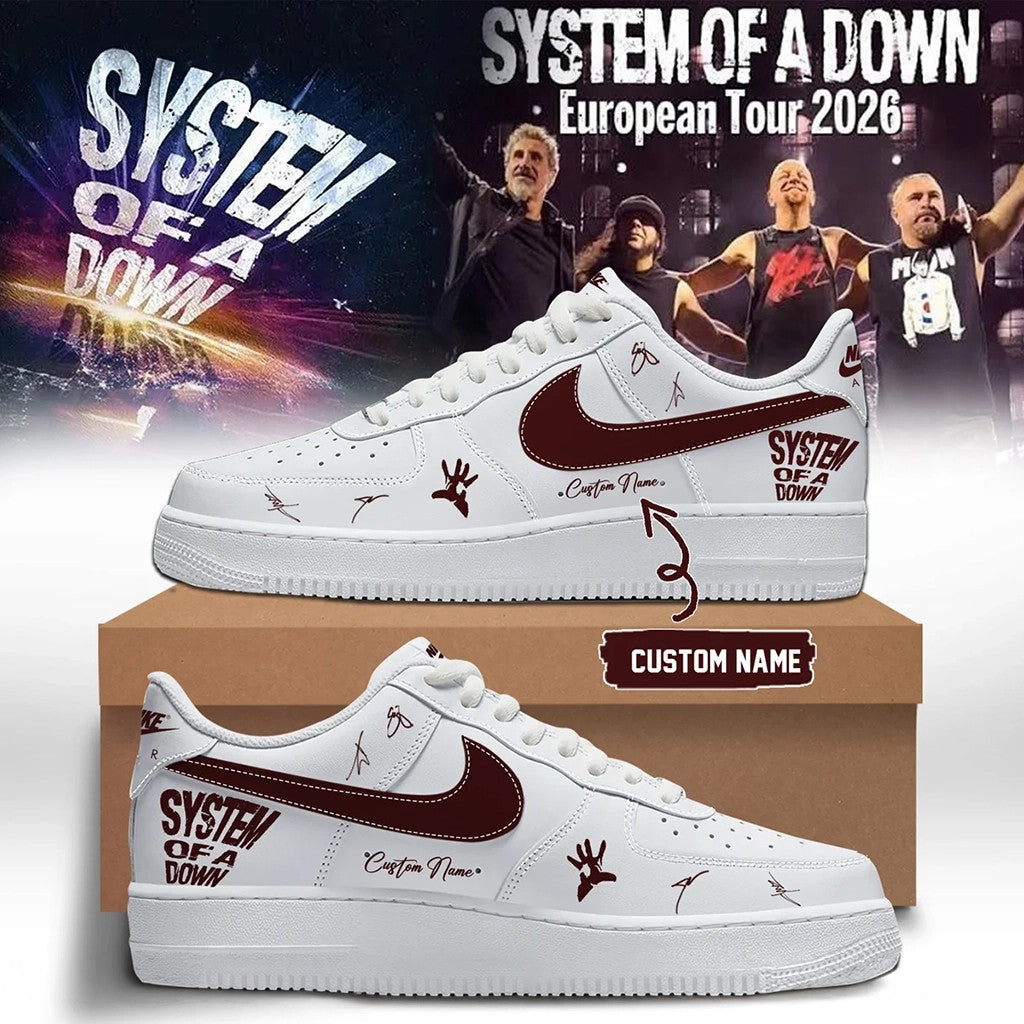 Personalized SOAD Merch System Of A Down Tour 2026 Signature Sneakers Music Fan Shoes Gift Idea - Loomnari