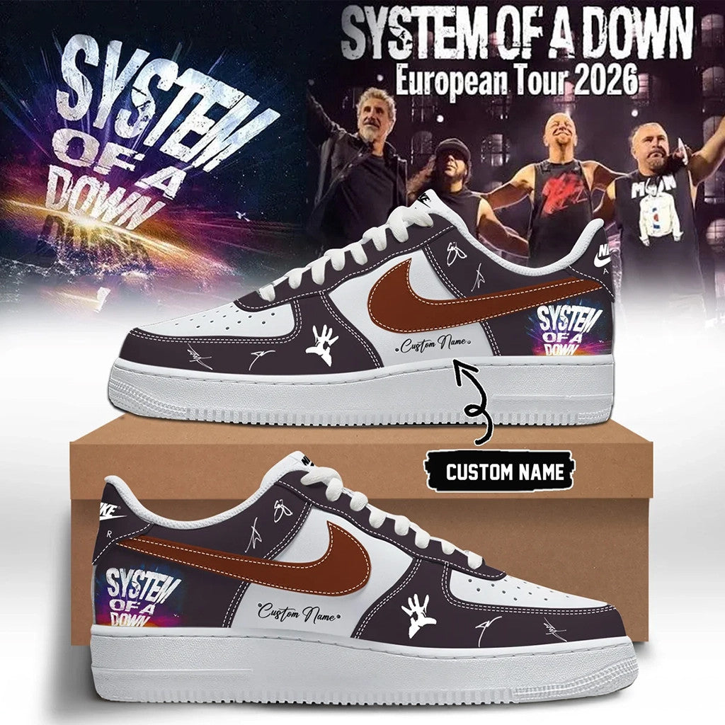 Personalized System Of A Down 2026 Tour Signature Sneakers SOAD Merch Gift For Music Lovers - Loomnari
