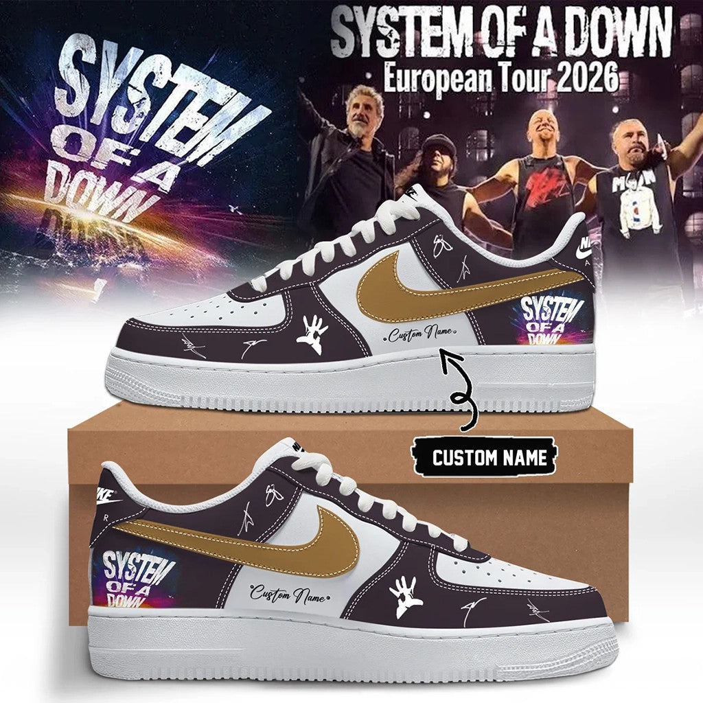 Personalized System Of A Down Merch 2026 SOAD European Tour Shoes Sneakers Music Fan Gift Ideas - Loomnari