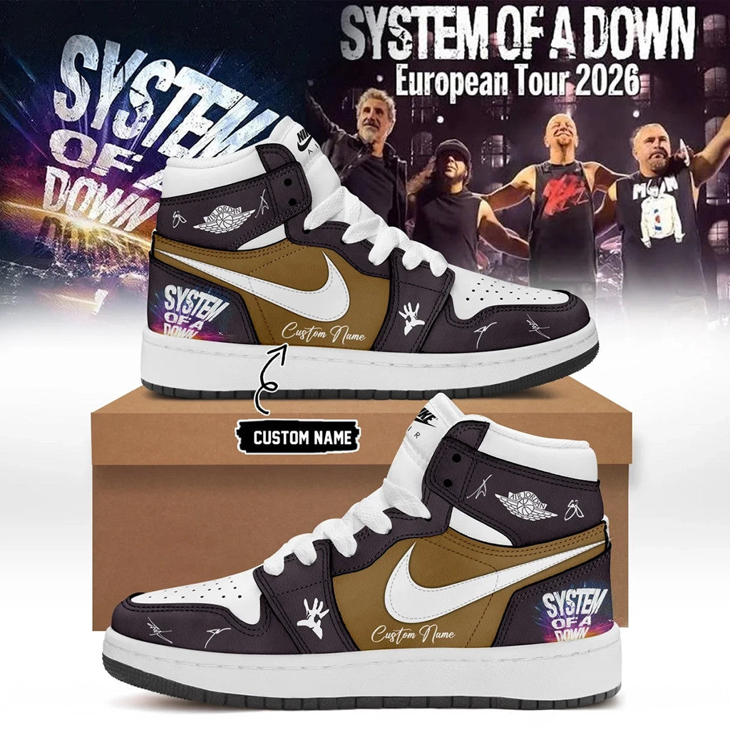 Custom System Of A Down 2026 European Tour Shoes Sneakers SOAD Band Merch Gift For Fans - Loomnari