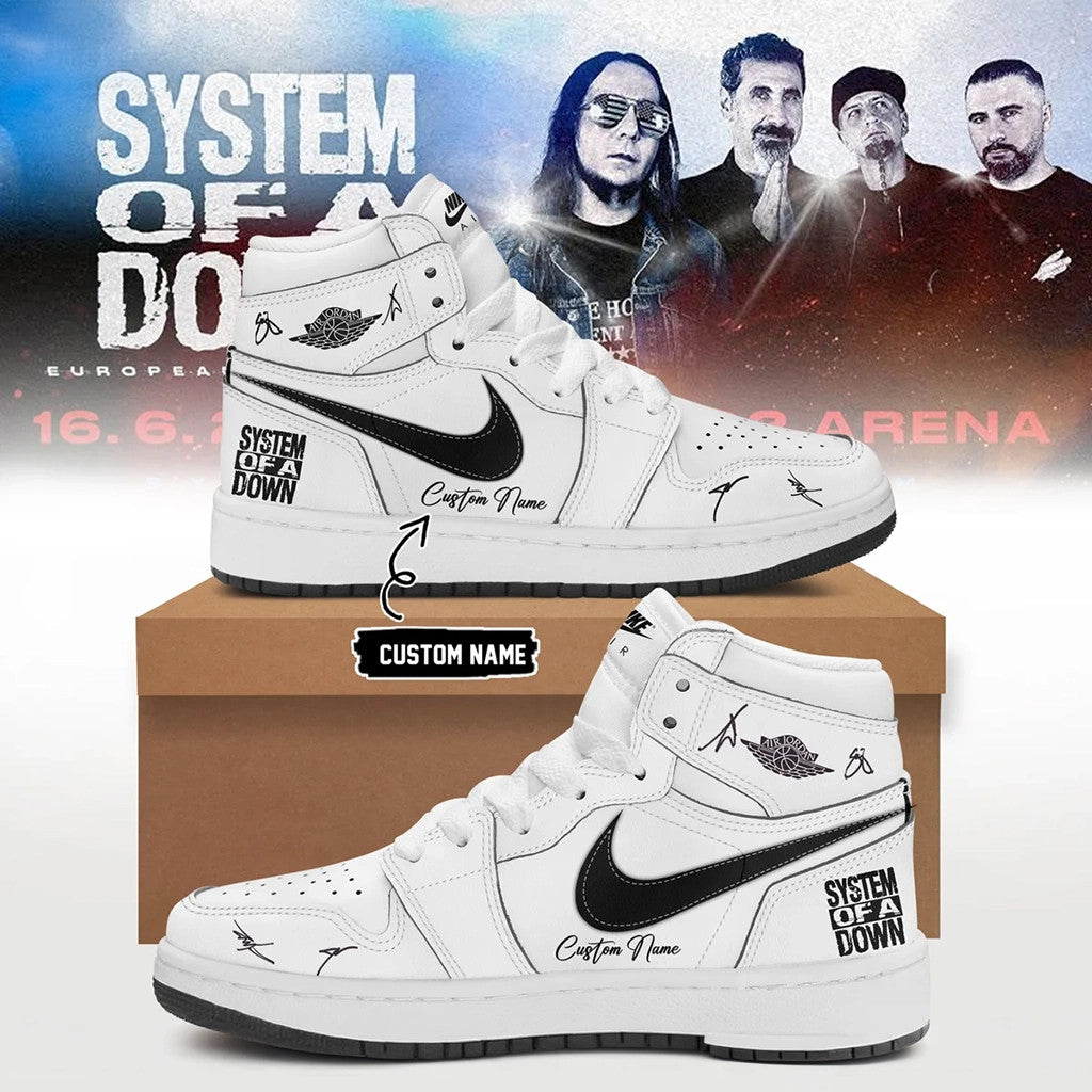 Custom System Of A Down Merch 2026 SOAD Europe UK Stadium Tour Sneakers Fan Gear Signature - Loomnari