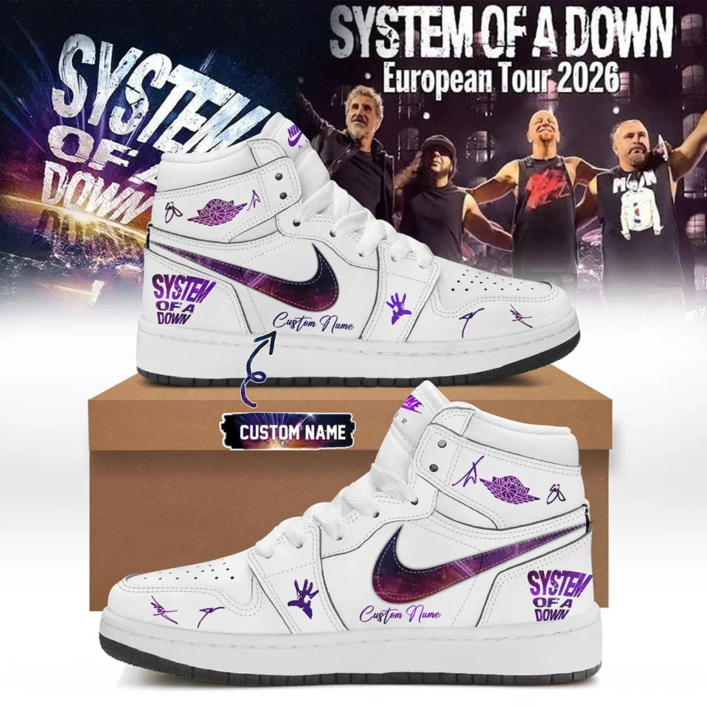 Custom System Of A Down Merch SOAD Europe UK Stadium Tour 2026 Sneakers Signature Gift For Fans - Loomnari