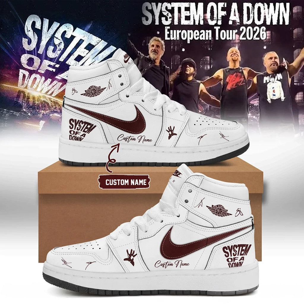 Personalized SOAD Merch System Of A Down Tour 2026 Signature Shoes Sneakers Gift For Brothers - Loomnari