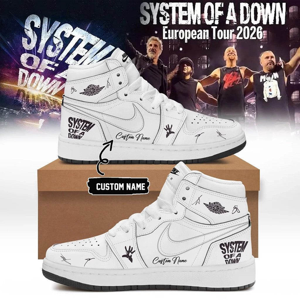 Personalized SOAD Merch System Of A Down Tour 2026 Signed Sneakers Music Fan Shoes Best Gifts - Loomnari