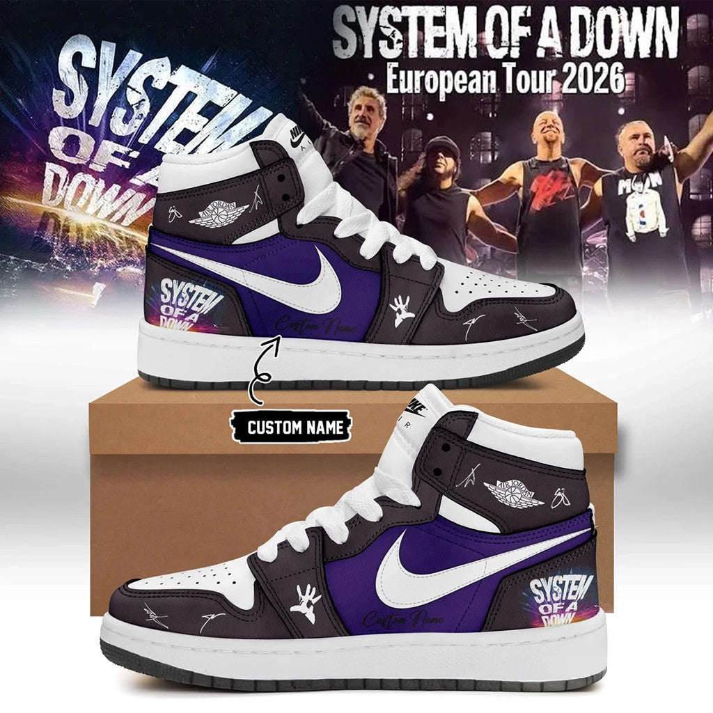 Personalized System Of A Down 2026 European Tour Signature Sneakers SOAD Merch Band Fan Gifts - Loomnari
