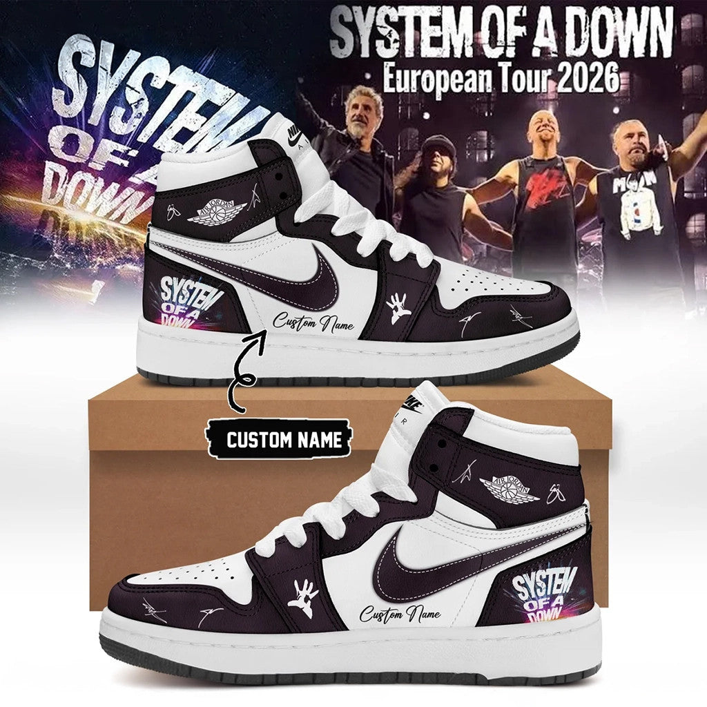 Personalized System Of A Down Merch 2026 SOAD Europe UK Tour Shoes Sneakers Music Fan Gear - Loomnari