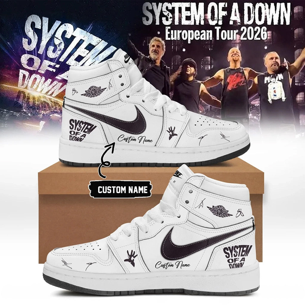 Personalized System Of A Down Tour 2026 Signature Sneakers Music Fan Shoes SOAD Band Merch - Loomnari