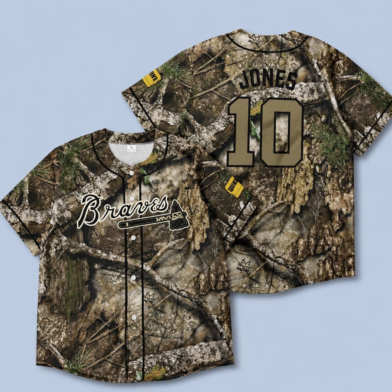 Personalized 2026 Hunting And Fishing Night Camo Braves Baseball Jersey Braves Merch Gift Ideas - Loomnari