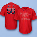2026 Red Sox Baseball Isn't Boring Night Baseball Jersey Red Sox Merch Holiday Gifts For Fans - Loomnari