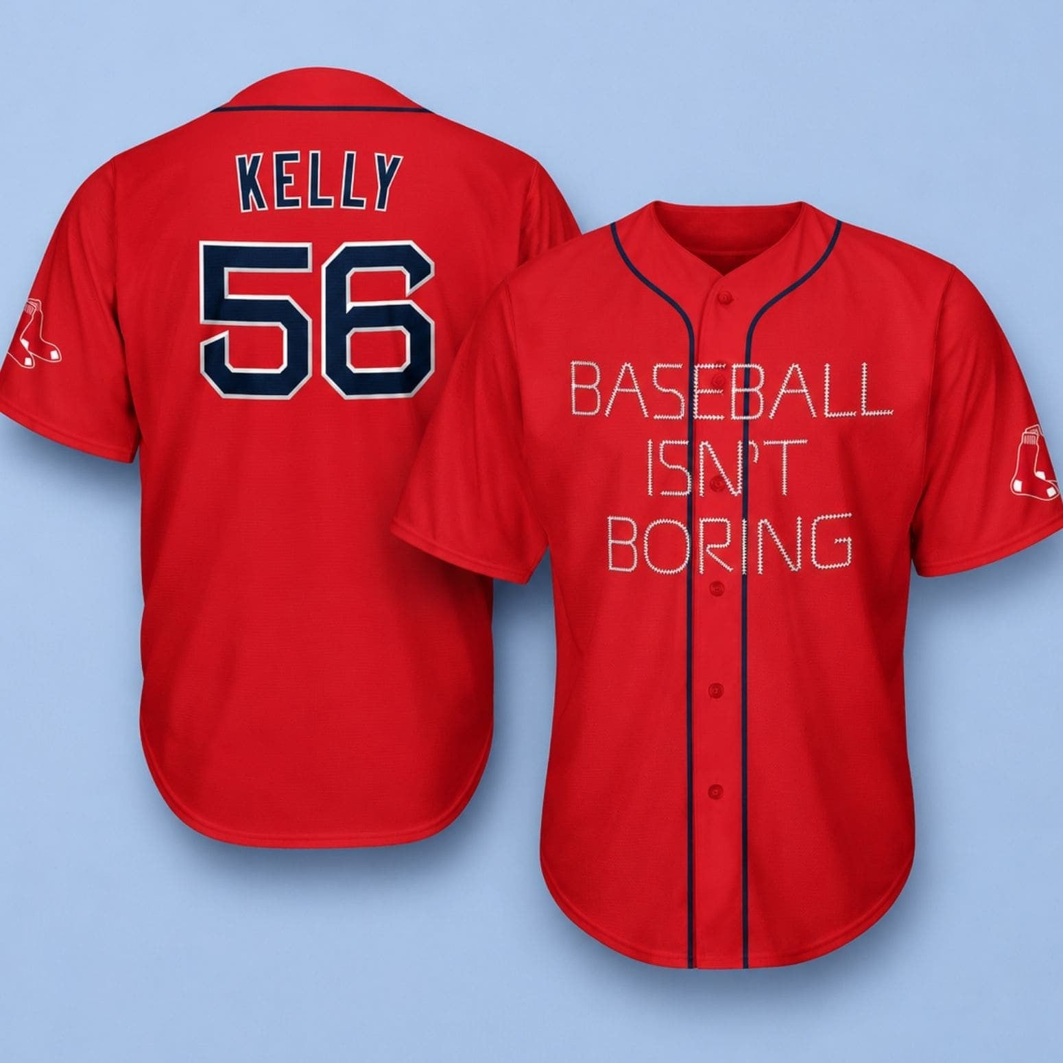 2026 Red Sox Baseball Isn't Boring Night Baseball Jersey Red Sox Merch Holiday Gifts For Fans - Loomnari