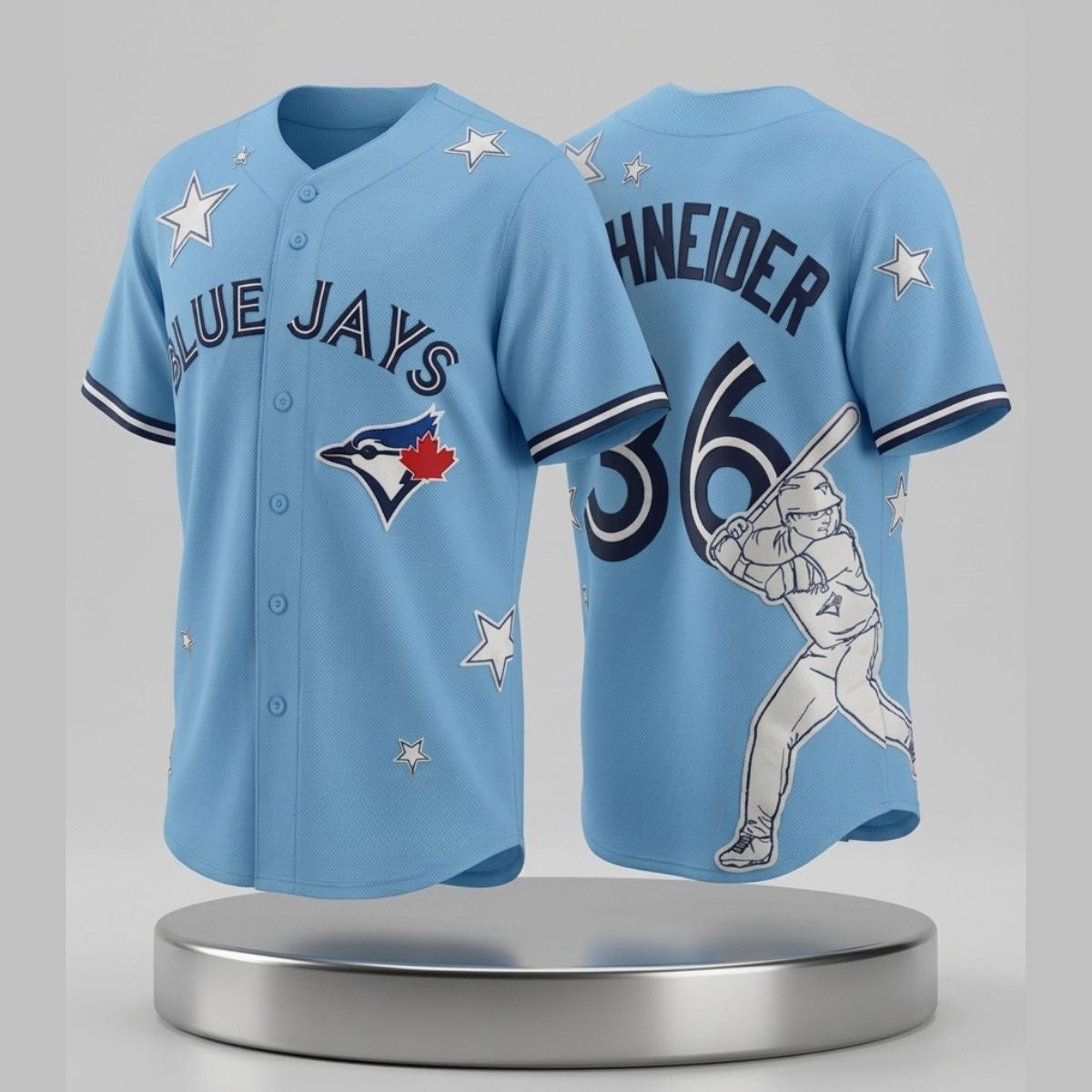 2026 Blue Jays Davis Schneider Stars Baseball Jersey Blue Jays Merch Aesthetic Gifts For Fans - Loomnari