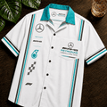 Mercedes AMG Petronas Racing Tropical Hawaiian Shirt Mercedes Merch Gift For Race Fans - Loomnari