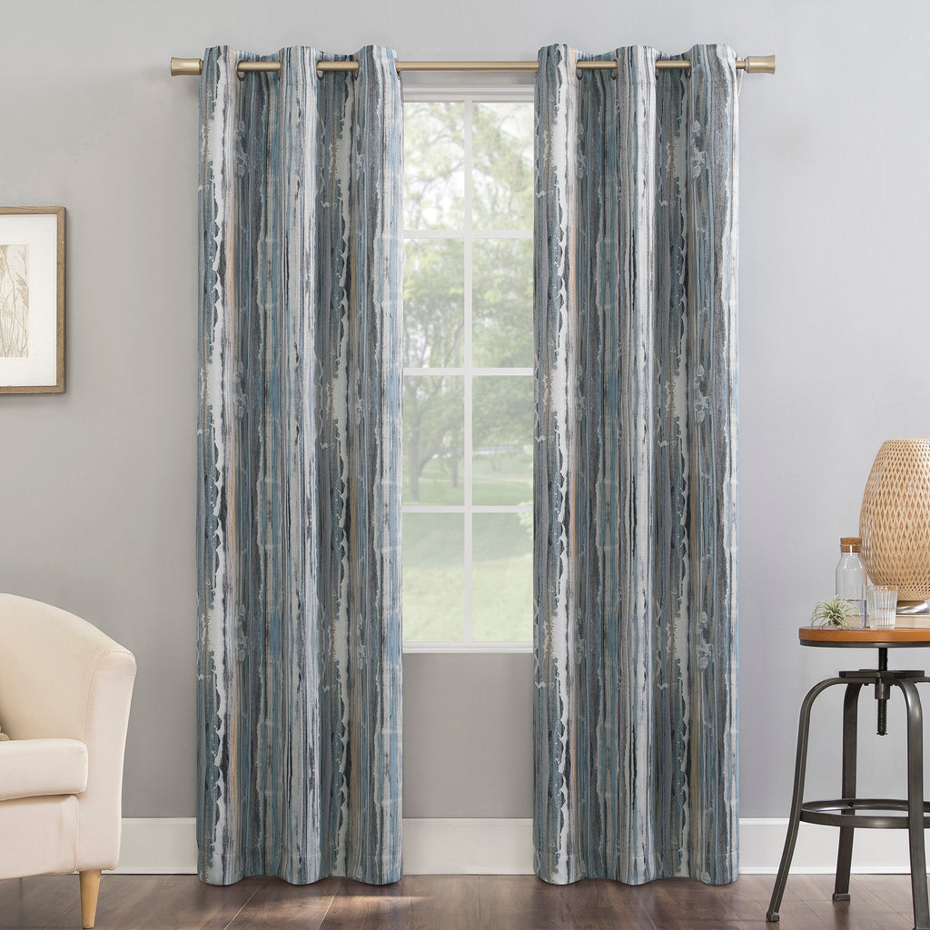 Abstract Art Blackout Grommet Curtain Panel - Thermal & Noise Reducing