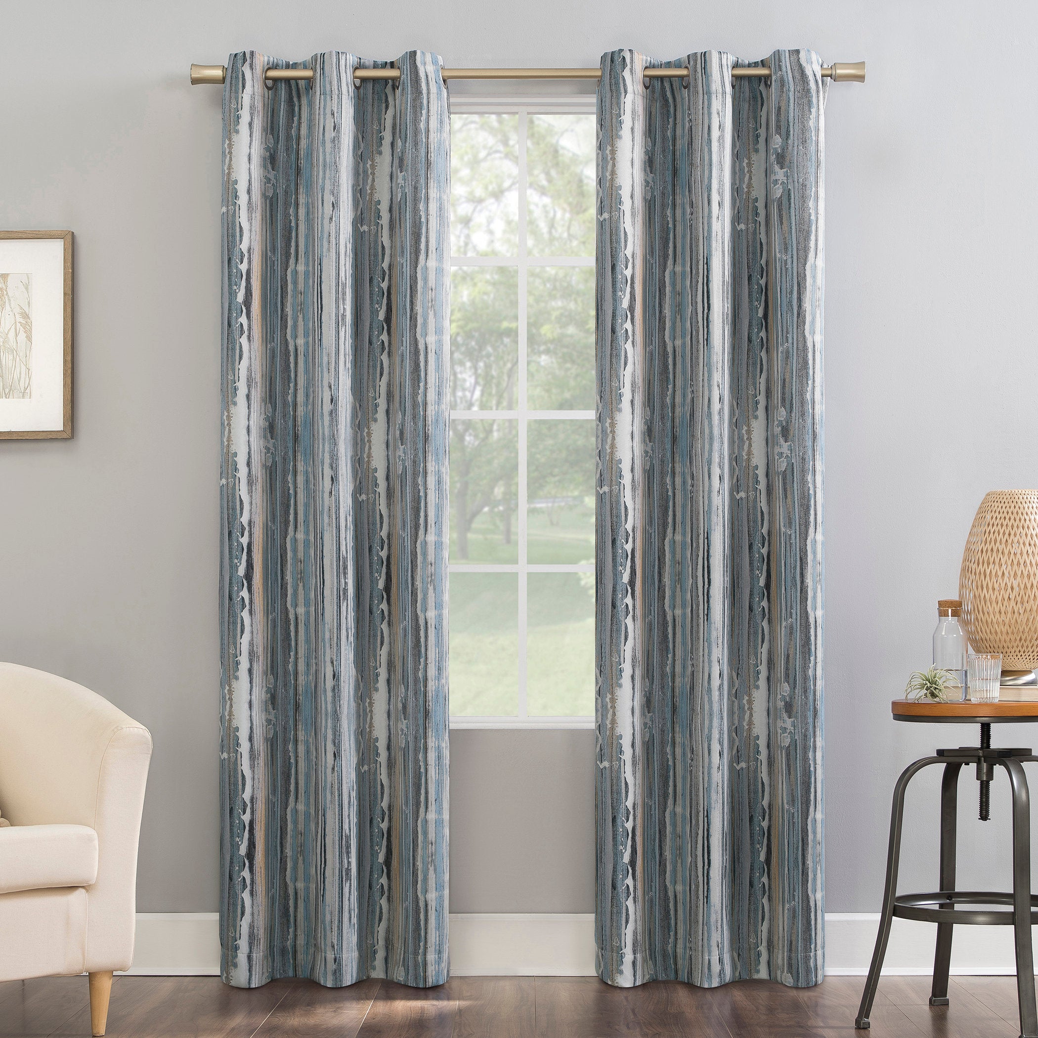 Abstract Art Blackout Grommet Curtain Panel - Thermal & Noise Reducing