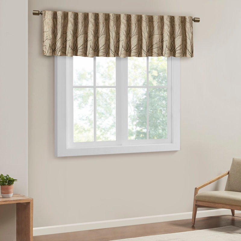 Andora Faux Silk Embroidered Tree Branch Window Valance - 50x18"