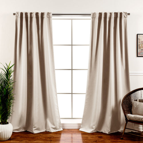 Blackout Thermal Curtain Panels - Solid Polyester Set for Bedrooms