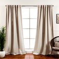 Blackout Thermal Curtain Panels - Solid Polyester Set for Bedrooms