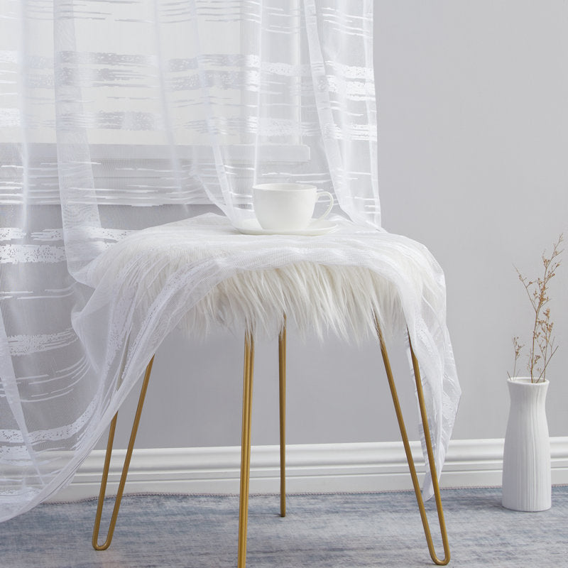 Broadway Striped Sheer Grommet Curtain Set of 2 - Light Filtering