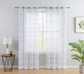Broadway Striped Sheer Grommet Curtain Set of 2 - Light Filtering