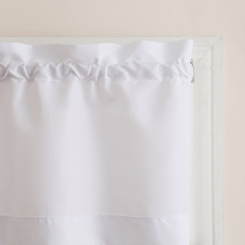 Semi-Sheer 3-Piece Kitchen Curtain Set - White Polyester Valance & Tiers