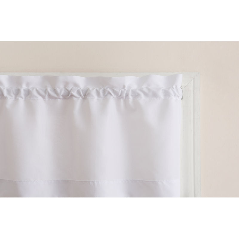Semi-Sheer 3-Piece Kitchen Curtain Set - White Polyester Valance & Tiers