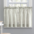 Charis Striped Cotton Blend Cafe Curtain Set - Sage 56"x36"