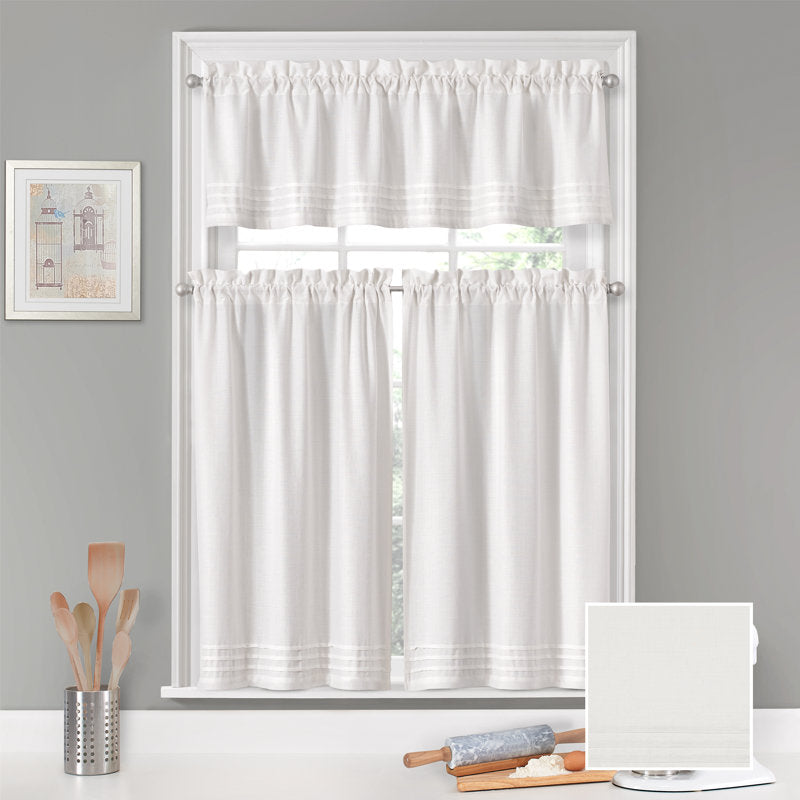 Tailored Cotton Blend Window Valance for Kitchen & Bathroom