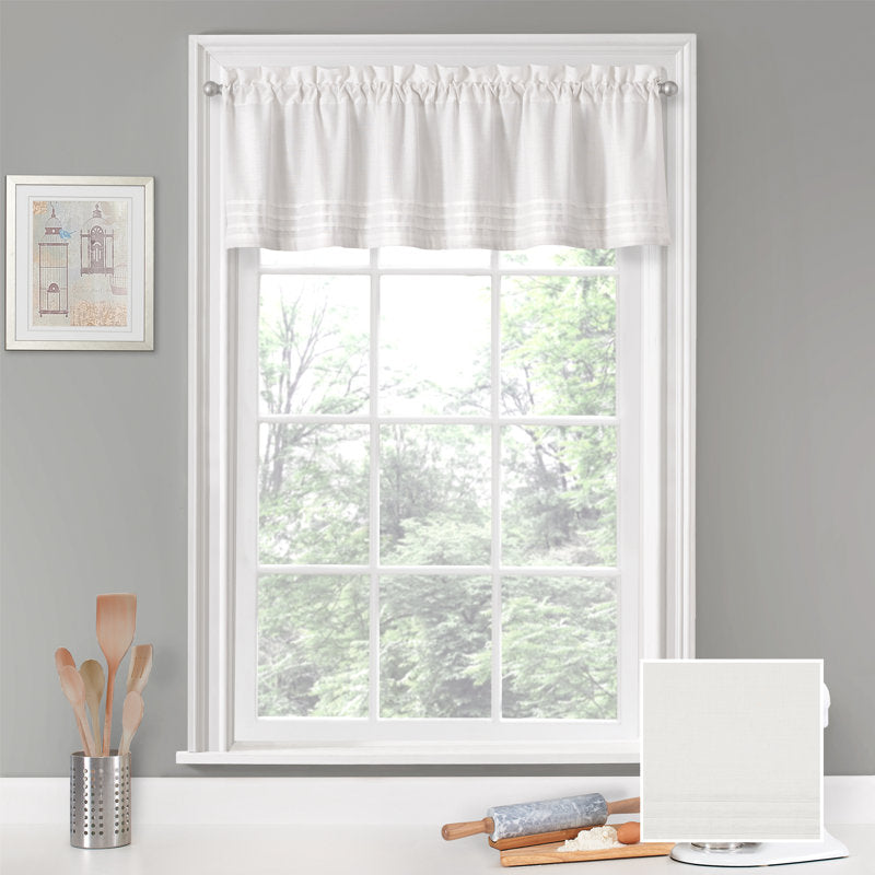 Tailored Cotton Blend Window Valance for Kitchen & Bathroom