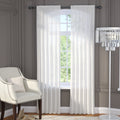 Sheer Voile Rod Pocket Curtain Panels - Set of 2 Light Filtering Drapes