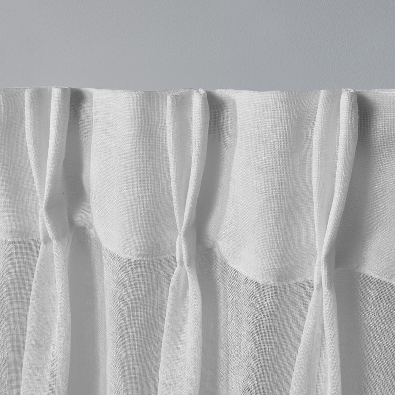 Belgian Sheer Linen Look Curtain Panels - Set of 2 Hidden Tab Top