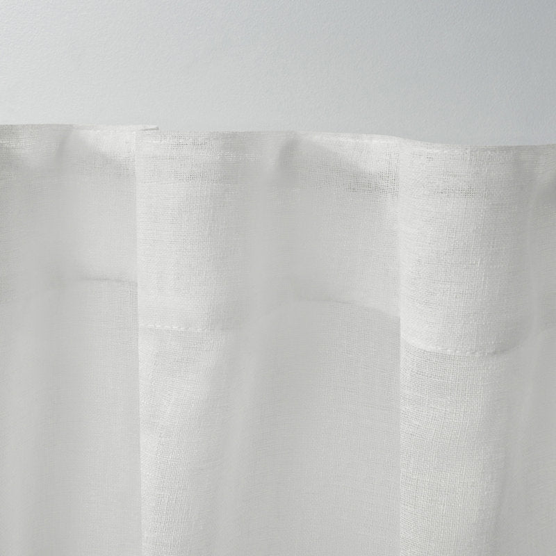 Belgian Sheer Linen Look Curtain Panels - Set of 2 Hidden Tab Top