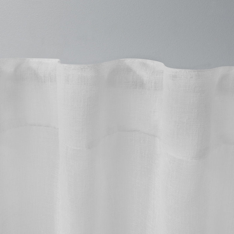 Belgian Sheer Linen Look Curtain Panels - Set of 2 Hidden Tab Top