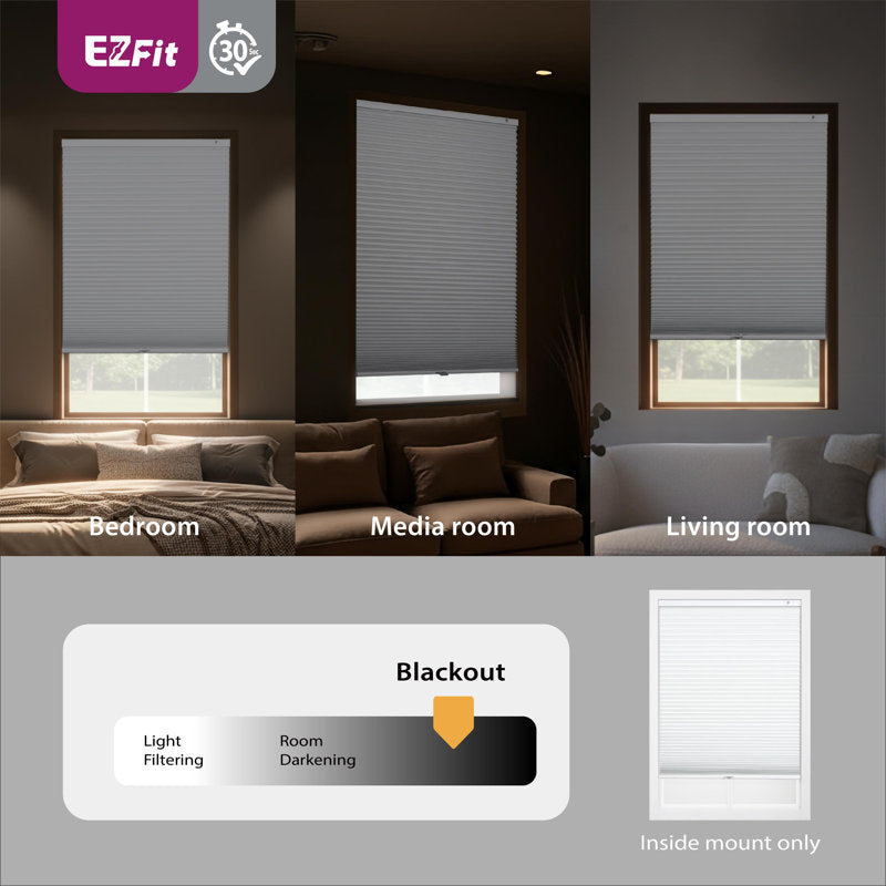 No-Drill Cordless Blackout Cellular Shades | EZ Fit Honeycomb